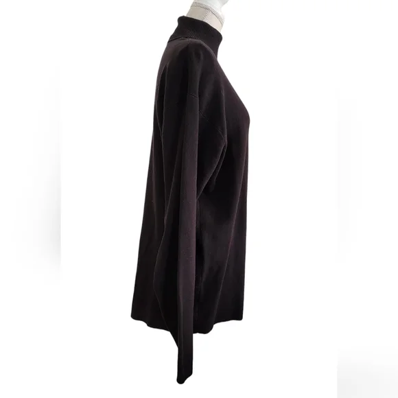 Franco Valeri Turtleneck Sweater Black Heavyweight Thick Women's Large - Picture 2 of 7